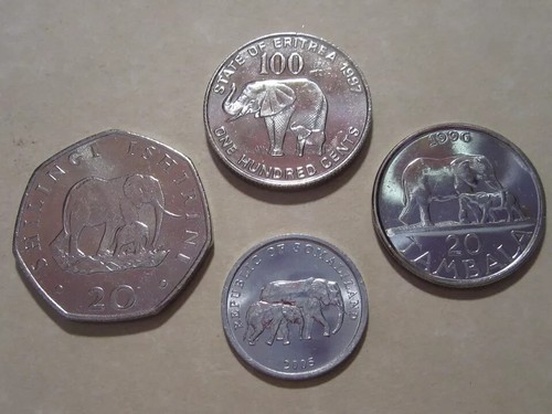 Elephant with baby coin - elephant,