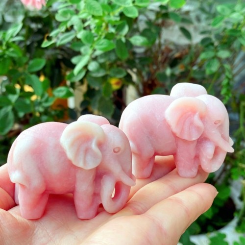 Natural pink opal - opal, carved